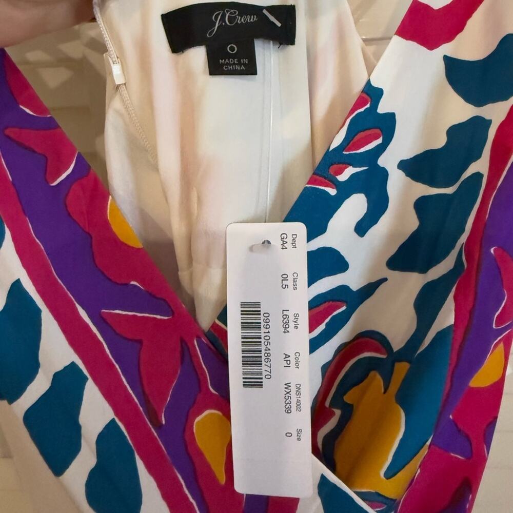 NWT NEW J.Crew Silk V-Neck Maxi Dress in Aja Ivory Painted Paisley Tie Waist - Picture 11 of 13